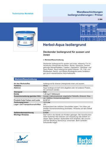 Herbol-Aqua Isoliergrund - Akzo Nobel Coatings AG
