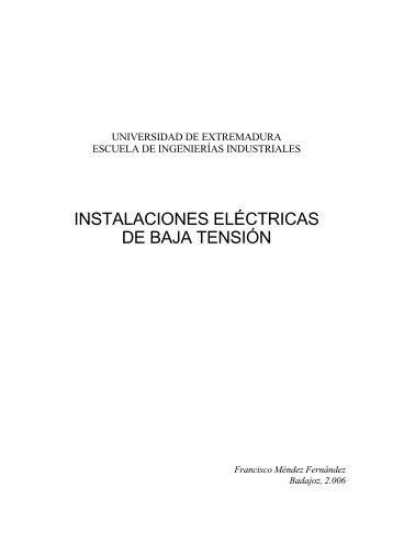 instalaciones eléctricas de baja tensión - Universidad de Extremadura