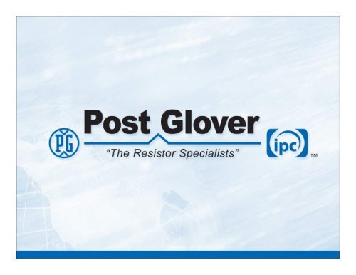 Presentación Corporativo del Post Glover Resistores