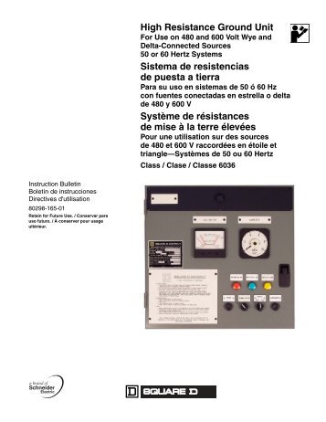 High Resistance Ground Unit Sistema de ... - Schneider Electric