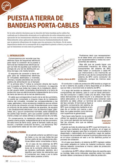 PUESTA A TIERRA DE BANDEJAS PORTA-CABLES - Cadime