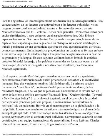 Vol. 2 Edición 1 - Asociacion de Estudios Bolivianos / Bolivian ...