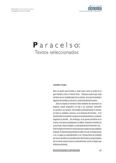 Paracelso: textos seleccionados