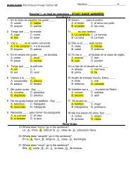 Español 1 –el final de gramática – STUDY GUIDE ANSWERS ...