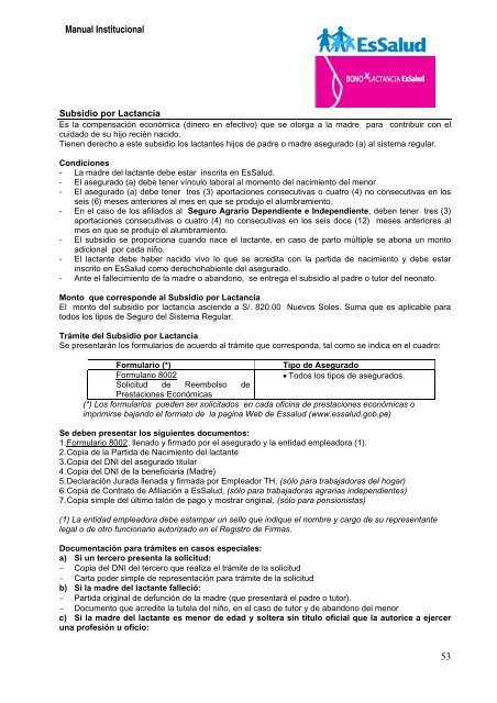 Formulario para solicitar lactancia