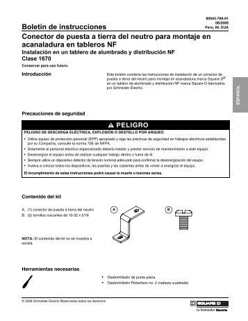 Conector de puesta a tierra del neutro para ... - Schneider Electric