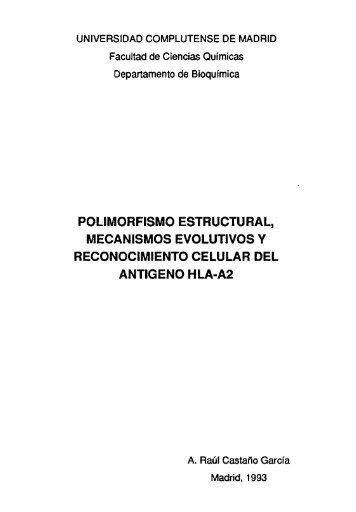 Polimorfismo estructural, mecanismos evolutivos y - Biblioteca de la ...