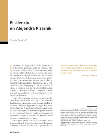 El silencio en Alejandra Pizarnik - Litoral e