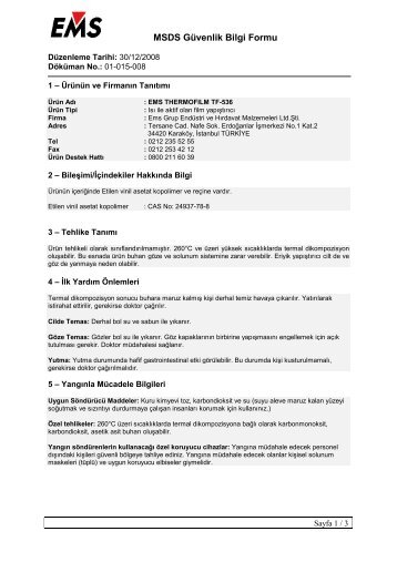 MSDS EMS TF-536 tr - Metsan-store