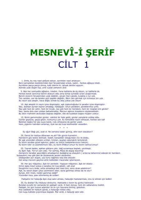 Mesnevi Cilt 1