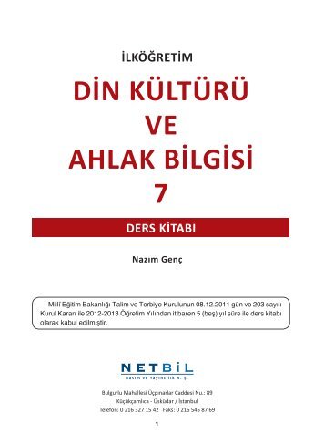 DİN KÜLTÜRÜ VE AHLAK BİLGİSİ 7