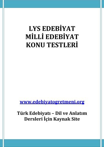 LYS EDEBİYAT MİLLİ EDEBİYAT KONU TESTLERİ