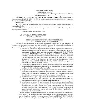 Resolução CONSEPE Nº 087/93 - Uneb