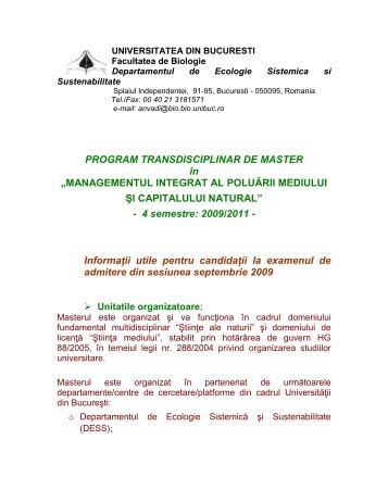 Managementul integrat al poluarii mediului si capitalului natural