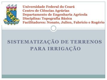 SISTEMATIZAÇÃO DE TERRENOS PARA IRRIGAÇÃO - GPEAS