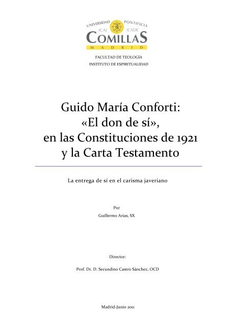 Guido María Conforti: «El don de sí», - Saveriani