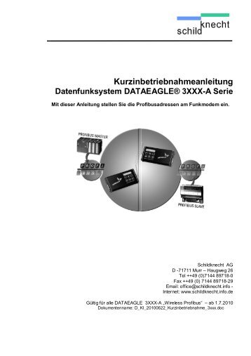 Kurzanleitung für Inbetriebnahme DATAEAGLE ... - Schildknecht AG