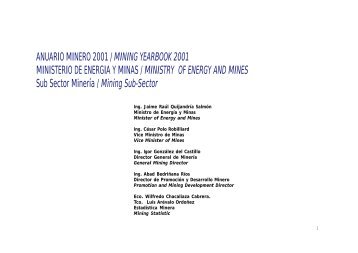 Anuario Minero 2001 / Mining Yearbook 2001 - Ministerio de ...