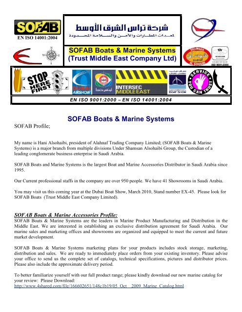SOFAB Boats & Marine Systems - Sofab.net
