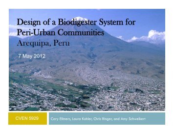 Design of a Biodigester System for Peri-Urban Communities ...