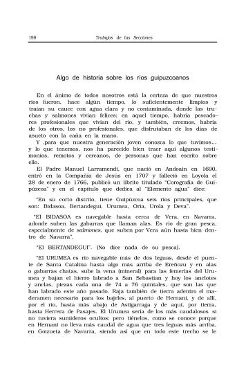 Algo de historia sobre los ríos guipuzcoanos - Aranzadi
