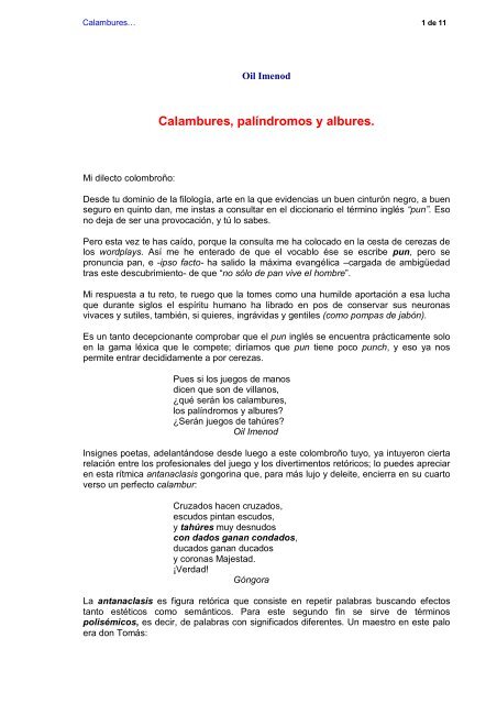 calambures, palindromos albures