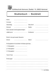 Studienbuch - Deckblatt - Schillerschule