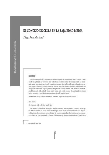 el concejo de cella en la baja edad media - Revista Teruel - Instituto ...