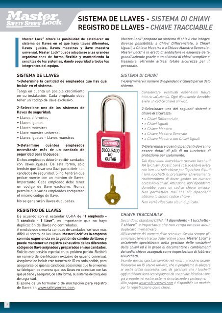 2011 SU LLAVE A LA SEGURIDAD - Master Lock Safety Series