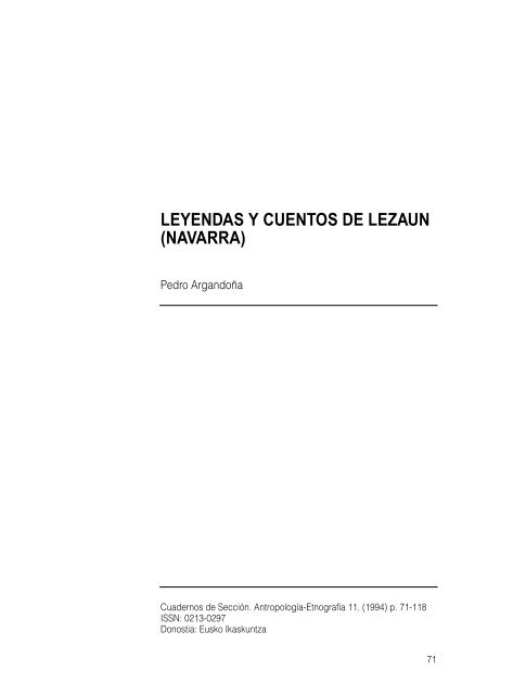 Leyendas y cuentos de Lezaun