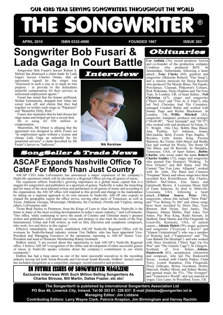 Songwriter Profile - International Songwriters Association