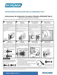 Instrucciones de Instalación Cerradura Cilíndrica SCHLAGE Tipo A