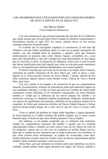 los arabismos más utilizados por los conquistadores de - Ajihle