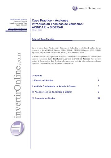 Caso Práctico – Acciones Introducción Técnicas ... - InvertirOnline.com