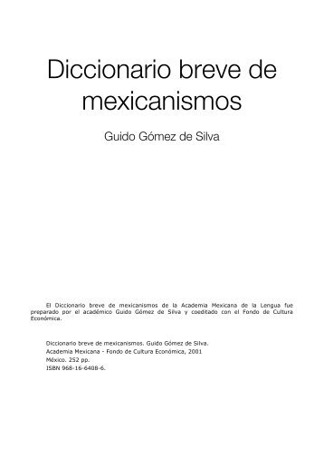 Diccionario breve de mexicanismos - Commonweb