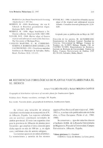 PDF - Departamento de Biología Vegetal - Universidad de Málaga