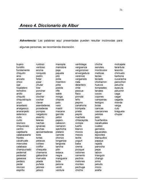 76 Anexo 4 Diccionario - 