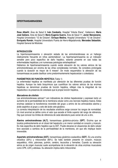Valores de transaminasas en neonatos