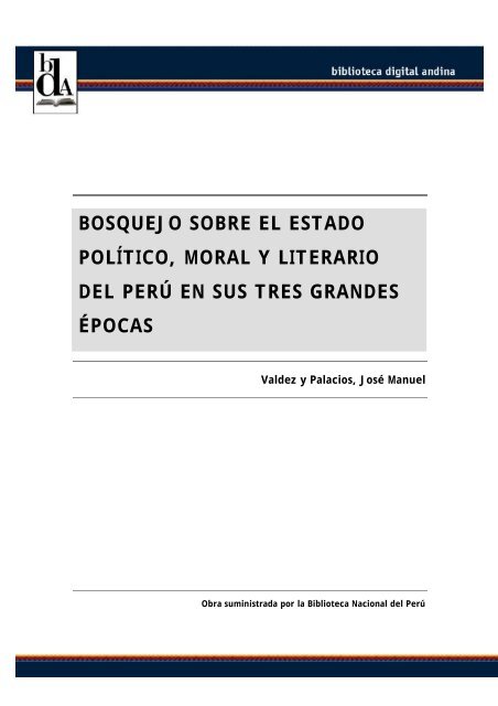 Bosquejo sobre el estado político, moral y literario - Comunidad ...