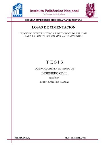 losas de cimentación - Tesis en el IPN - Instituto Politécnico Nacional