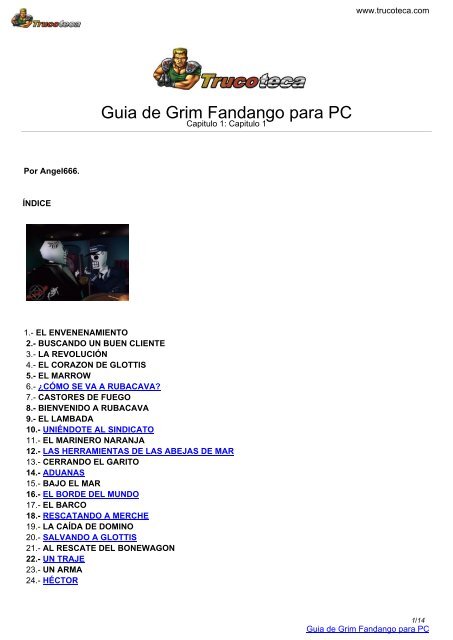 Guia de GRIM FANDANGO para PC - Trucoteca.com