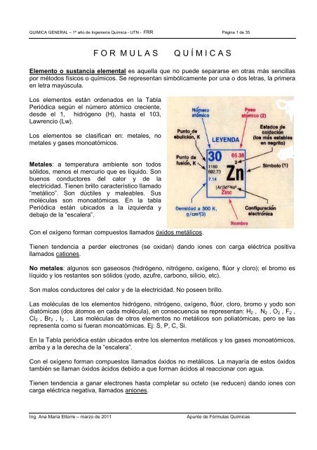 Formulas Quimicas - Utn