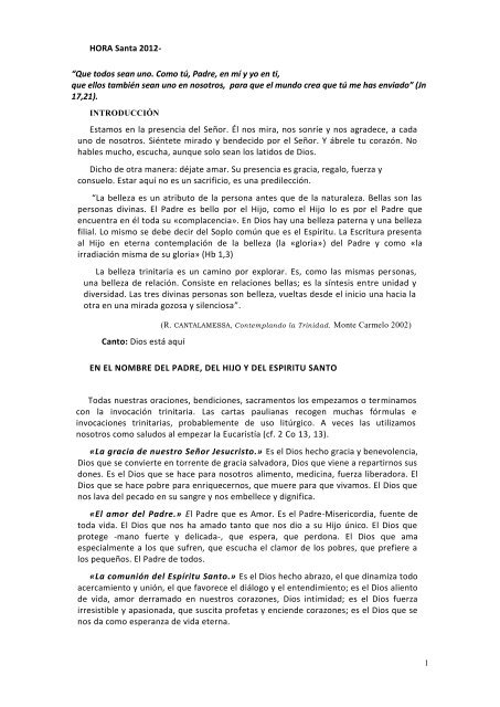 hora santa completa Parroquia de El Buen Pastor. Albacete