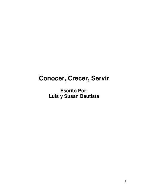 Conocer, Crecer, Servir - Iglesia Cordero de Dios