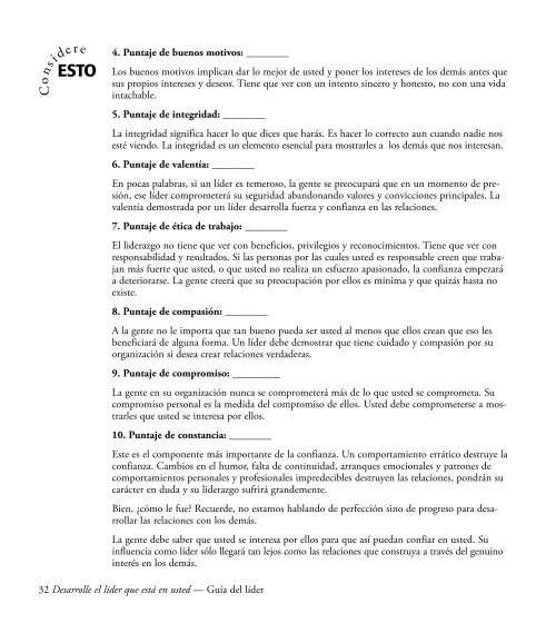 Guía de Trabajo "Desarrolle el Líder que hay en Usted"