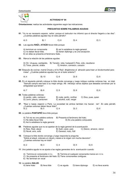 comprensión lectora i - Acceso al sistema - Universidad Señor de ...