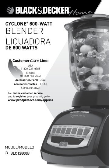 BLENDER LICUADORA - Applica Use and Care Manuals