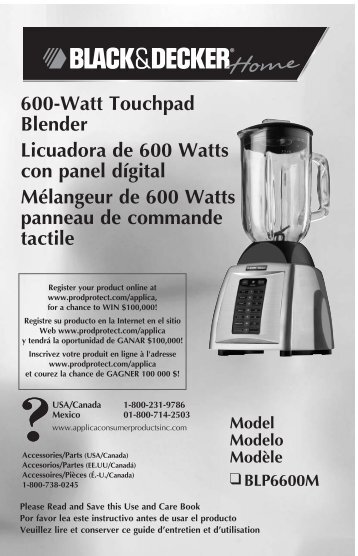 600-Watt Touchpad Blender Licuadora de 600 Watts - Applica Use ...