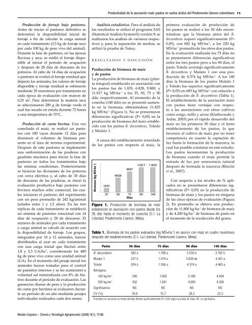 Productividad de la asociación maíz–pastos en suelos ácidos del ...