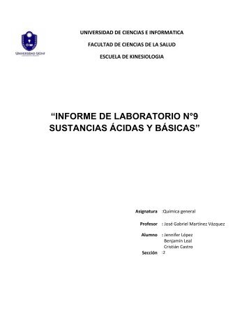 Informe laboratorio sustancias ácidas y básicas.